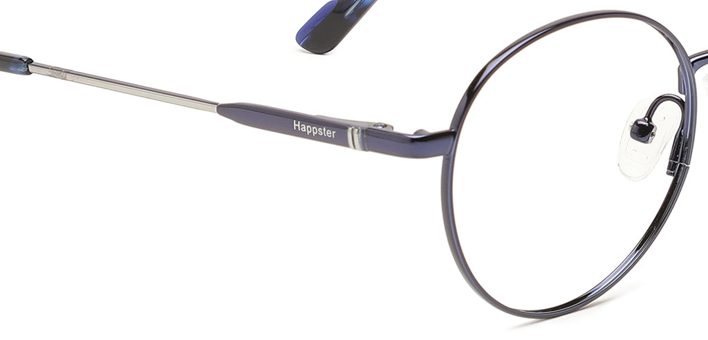 Happster Clipon Unisex Eyeglasses Full_Frame Round Small 48 Metal SM XJ5104
