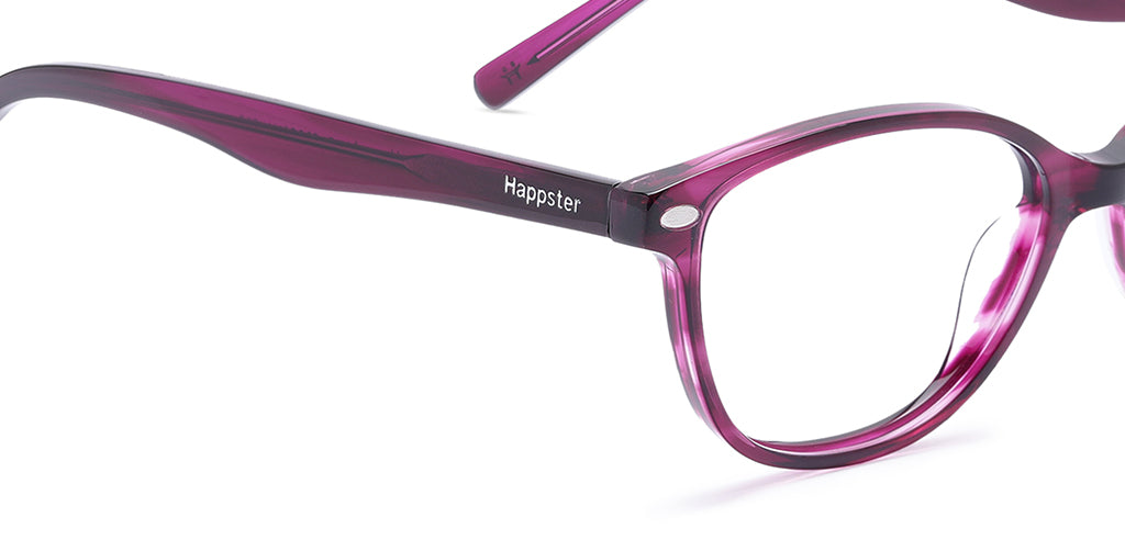Happster Clipon Women Eyeglasses Full Frame Cateye Medium 50 Acetate SM SW2327
