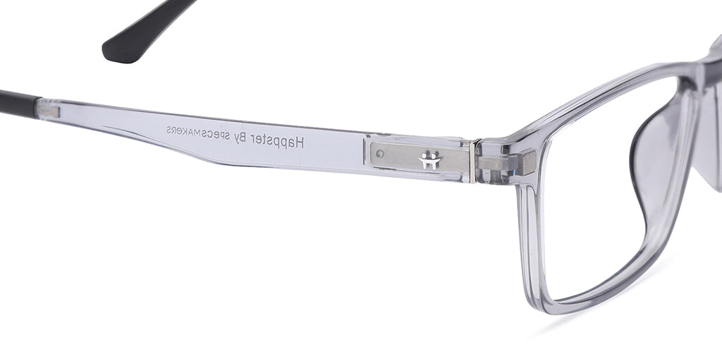 Happster Clipon Unisex Eyeglasses Full Frame Clipon Rectangle Large 53 Ultem SM SE6503