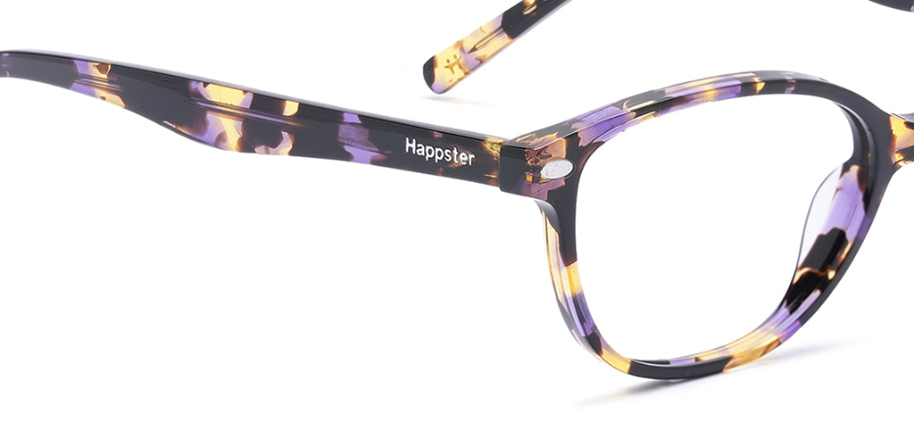 Happster Clipon Women Eyeglasses Full Frame Cateye Medium 50 Acetate SM SW2327
