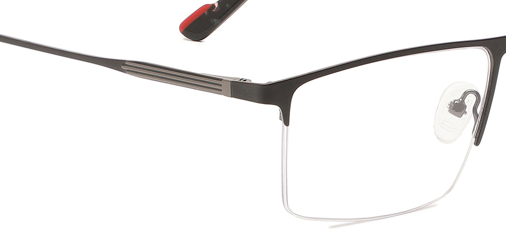 Happster Clipon Unisex Eyeglasses Half_Frame Square Large 53 Metal SM XJ5101