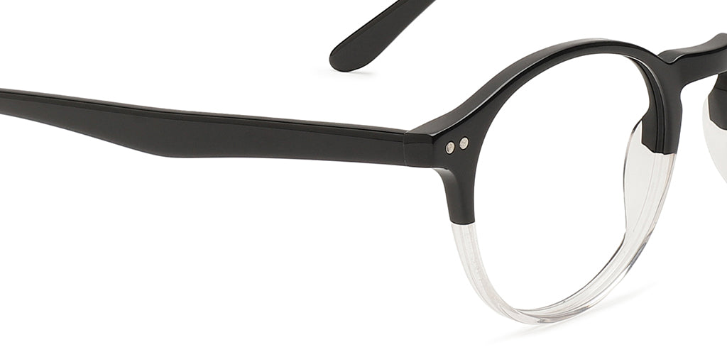 Happster Clipon Unisex Eyeglasses Full_frame Round Medium 50 Acetate SM SW2324