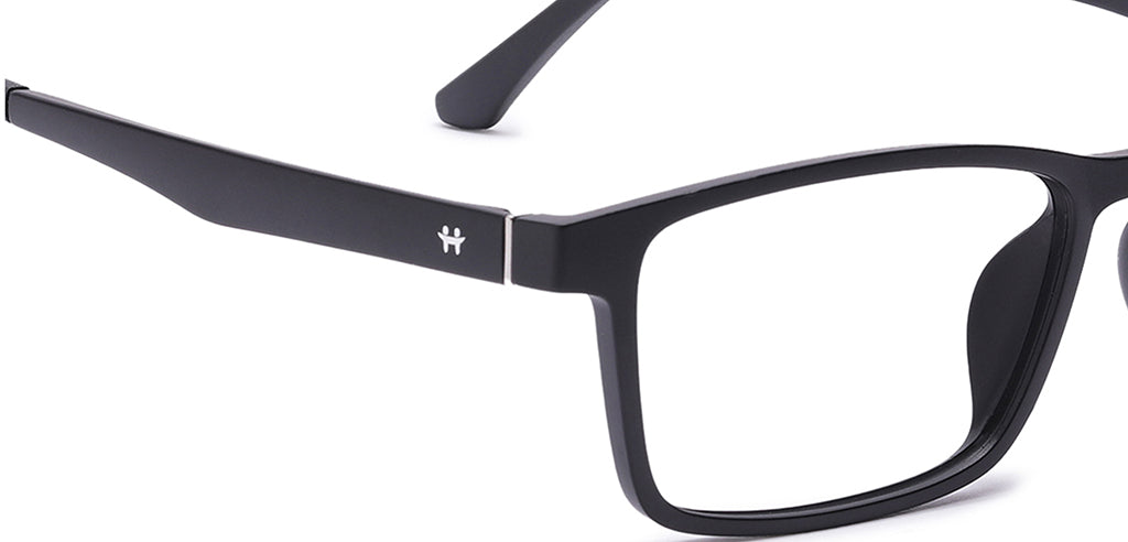 Happster Clipon Unisex Eyeglasses Full Frame Rectangle Large 53 TR90 SM SE2253 (5 in 1)