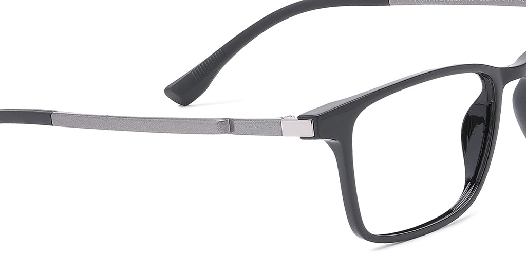 Happster Clipon Unisex Eyeglasses Full Frame Clipon Rectangle Medium 51 Ultem SM WX6501