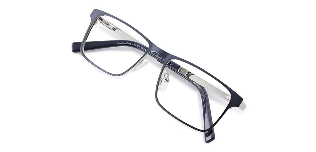 Happster Clipon Unisex Eyeglasses Full Frame Rectangle Large 53 TR90 SM XJ5108