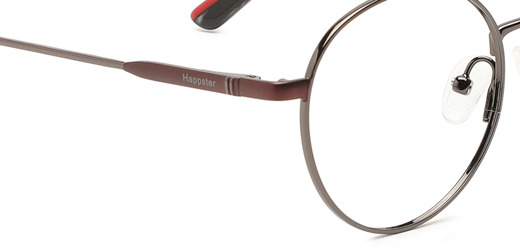 Happster Clipon Unisex Eyeglasses Full_Frame Round Small 48 Metal SM XJ5104