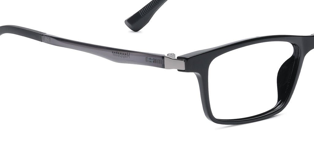 Happster Clipon Unisex Eyeglasses Full Frame Rectangle Medium 50 Ultem SM WX6507