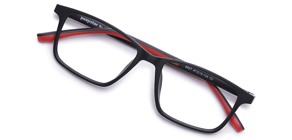 Peepstar Clipon Kids Eyeglasses Full Frame Rectangle 5-8 years 47 TR90 SM SE6507