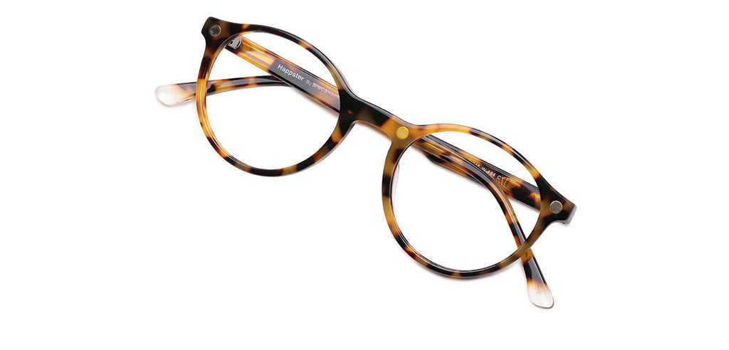 Happster Clipon Unisex Eyeglasses Full Frame Round Small 49 Acetate SM SW2326R