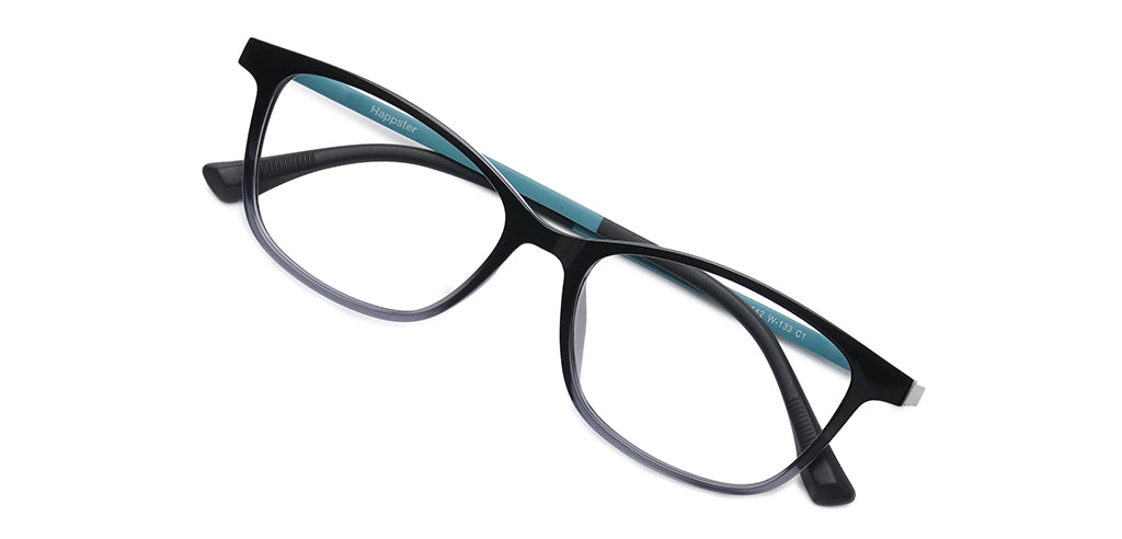 Happster Clipon Women Eyeglasses Full Frame Cateye Large 52 Ultem SM WX6508