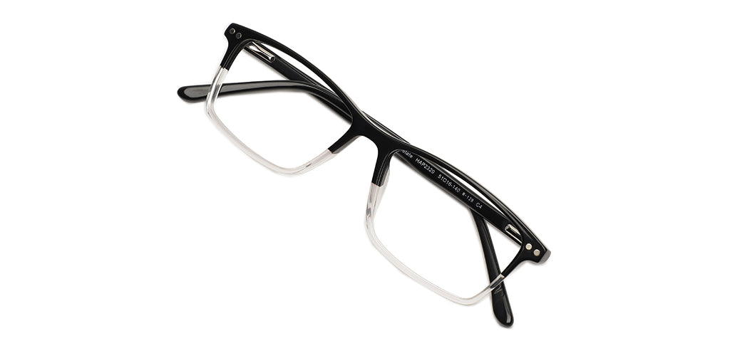 Happster Clipon Unisex Eyeglasses Full Frame Rectangle Medium 51 Acetate SM ANI2320