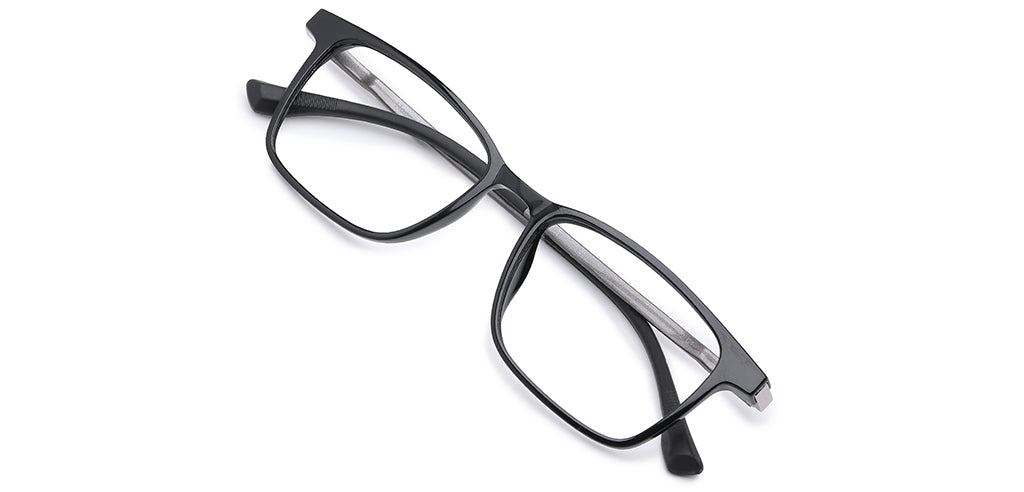 Happster Clipon Unisex Eyeglasses Full Frame Clipon Rectangle Medium 51 Ultem SM WX6501