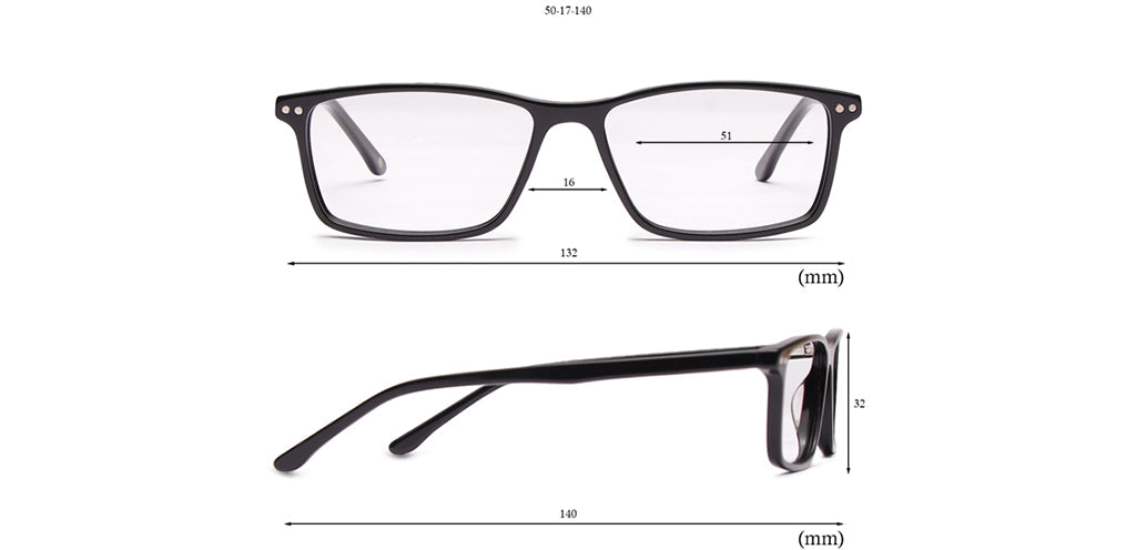 Happster Clipon Unisex Eyeglasses Full Frame Rectangle Medium 51 Acetate SM ANI2320