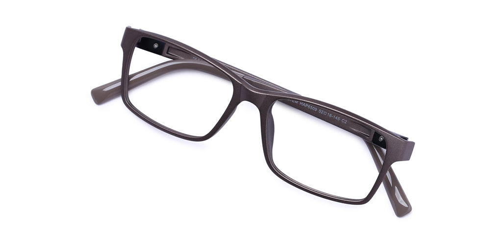 Happster Clipon Unisex Eyeglasses Full Frame Rectangle Medium 52 Ultem SM WX6509