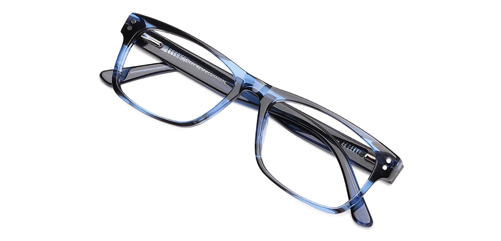 Happster Clipon Unisex Eyeglasses Full Frame Rectangle Large 53 Acetate SM SW2326