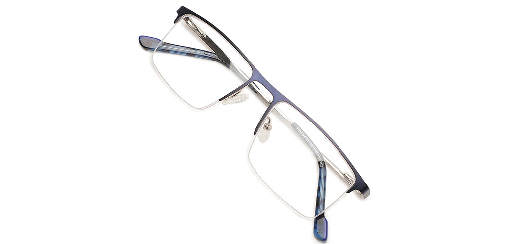 Happster Clipon Unisex Eyeglasses Half_Frame Square Large 53 Metal SM XJ5101