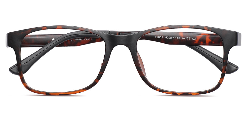 Happster Clipon Unisex Eyeglasses Full_Frame Square Large 52 Ultem SM AMQTJ003