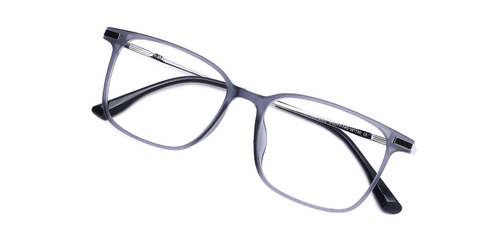 Happster Clipon Unisex Eyeglasses Full Frame Rectangle Medium 51 TR90 SM AM8520