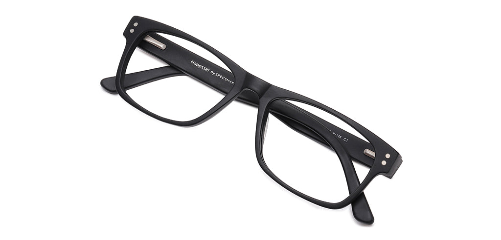 Happster Clipon Unisex Eyeglasses Full Frame Rectangle Large 53 Acetate SM SW2326