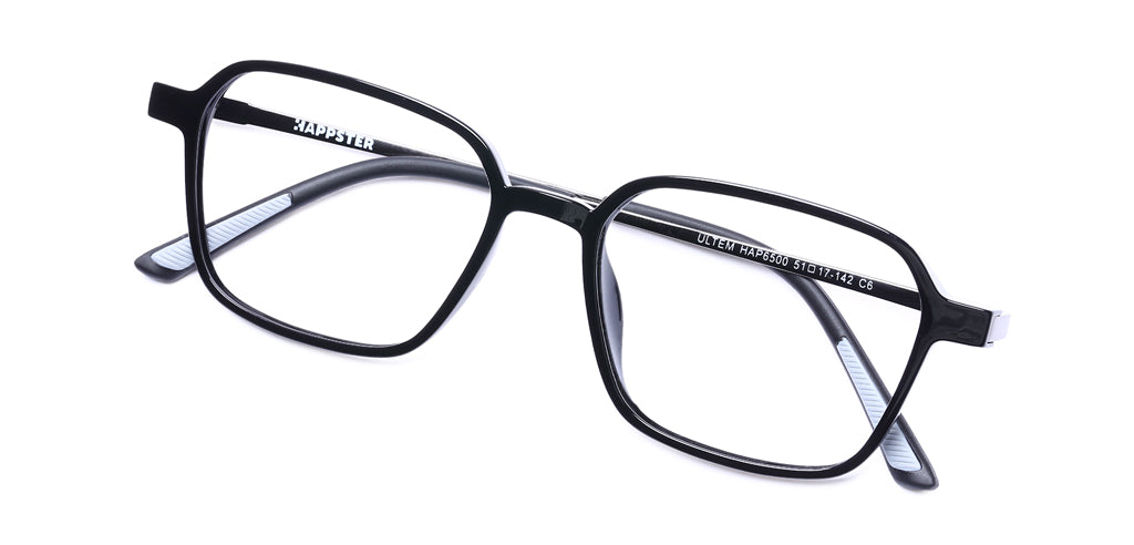 Happster Clipon Unisex Eyeglasses Full Frame Clipon Geometric Medium 51 Ultem SM WX6500