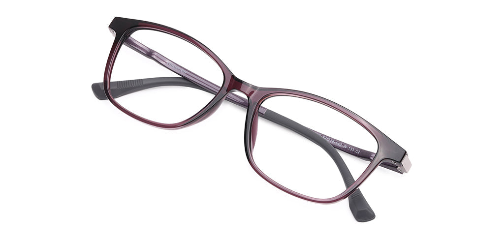 Happster Clipon Women Eyeglasses Full Frame Cateye Large 52 Ultem SM WX6508