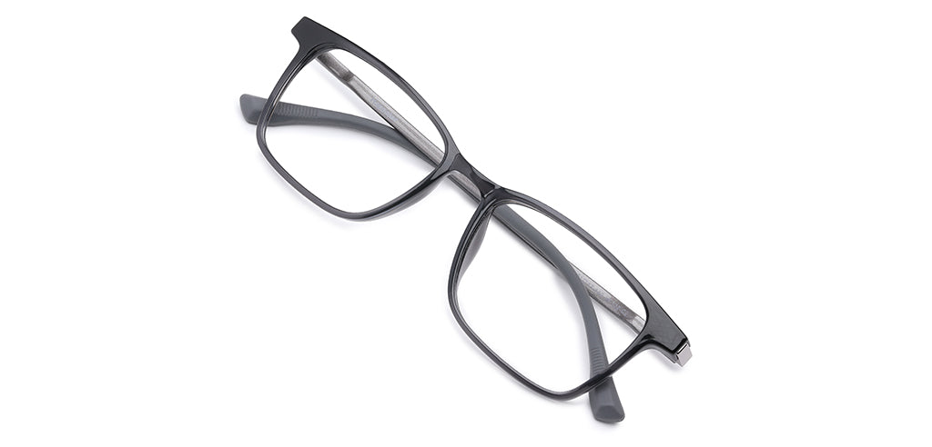 Happster Clipon Unisex Eyeglasses Full Frame Clipon Rectangle Medium 51 Ultem SM WX6501