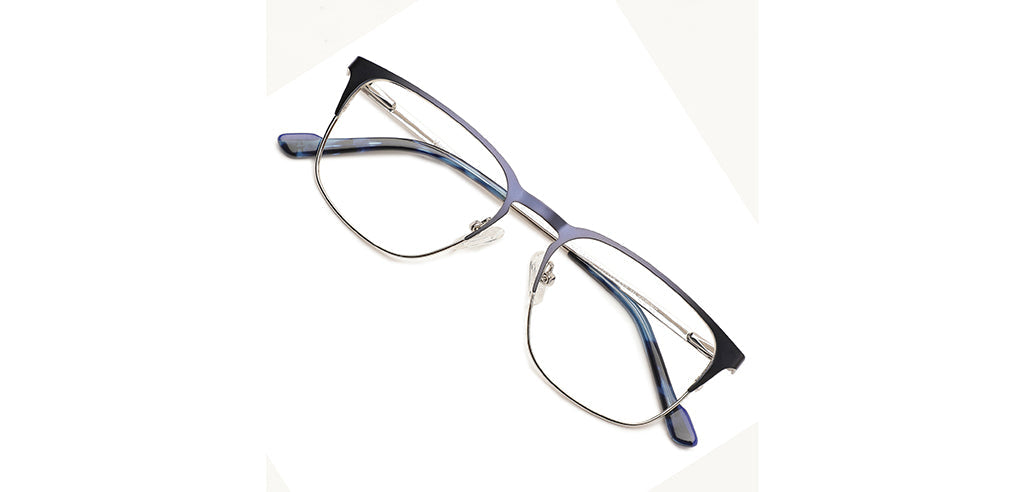 Happster Clipon Unisex Eyeglasses Full_Frame Square Medium 50 Metal SM XJ5102