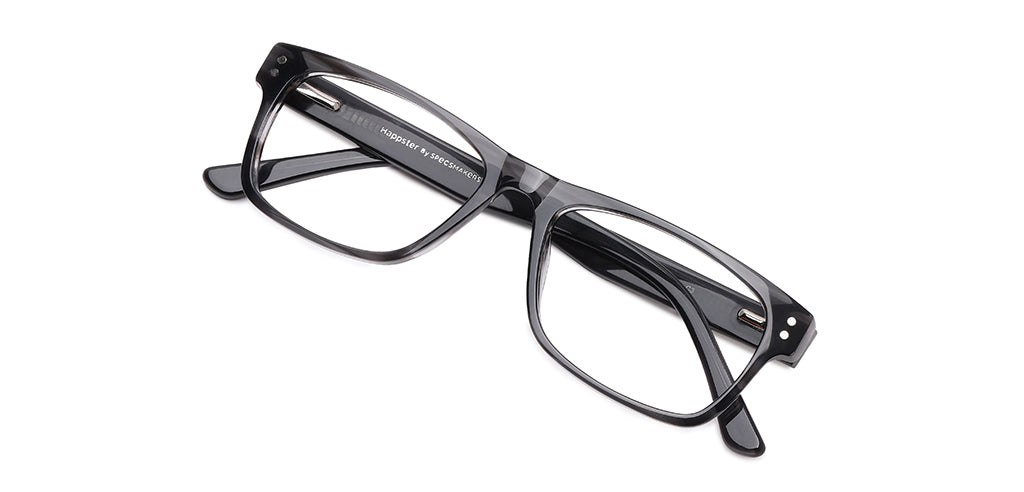 Happster Clipon Unisex Eyeglasses Full Frame Rectangle Large 53 Acetate SM SW2326