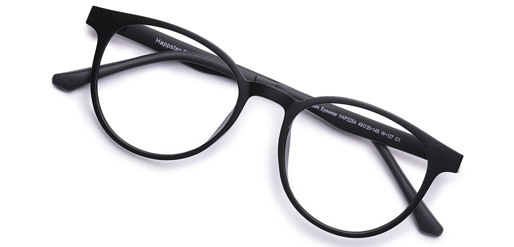 Happster Clipon Unisex Eyeglasses Full Frame Round Medium 49 TR90 SM SE2254 (5 in 1)