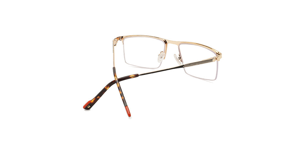 Happster Clipon Unisex Eyeglasses Half_Frame Square Large 53 Metal SM XJ5101