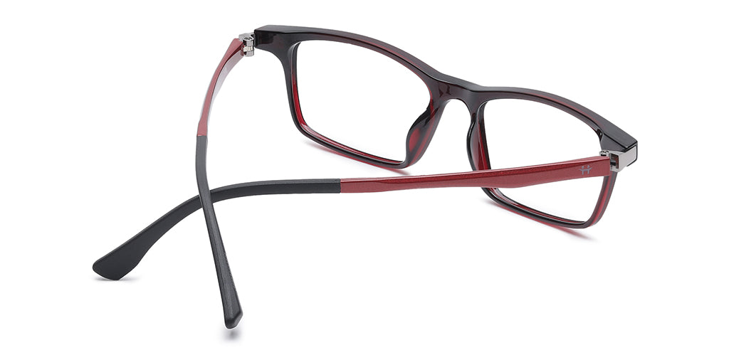 Happster Clipon Unisex Eyeglasses Full Frame Rectangle Medium 50 Ultem SM WX6507