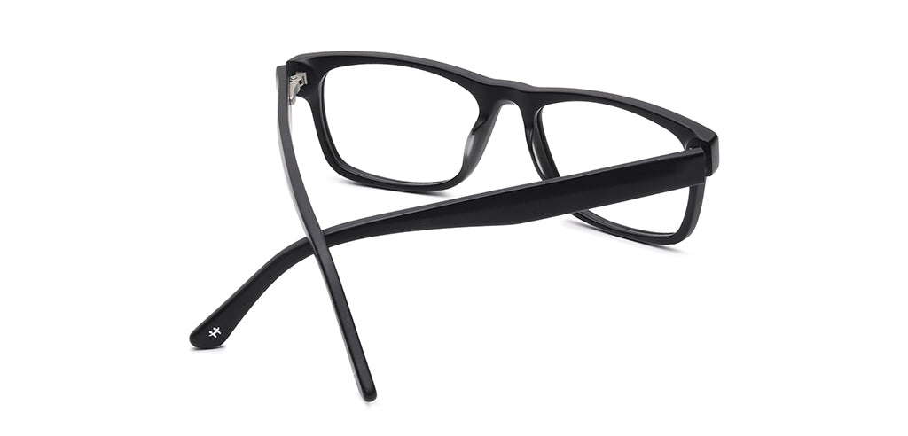 Happster Clipon Unisex Eyeglasses Full Frame Rectangle Large 53 Acetate SM SW2326