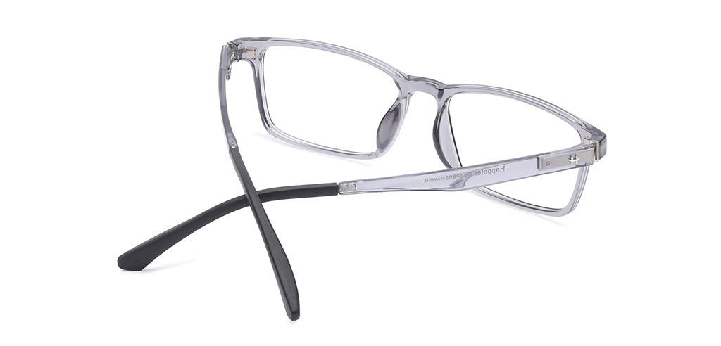 Happster Clipon Unisex Eyeglasses Full Frame Clipon Rectangle Large 53 Ultem SM SE6503