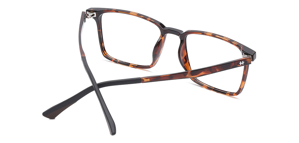 Happster Clipon Unisex Eyeglasses Full Frame Clipon Square Large 52 Ultem SM SE6502