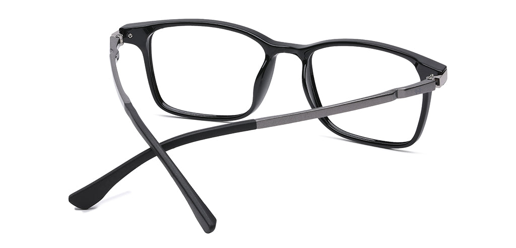 Happster Clipon Unisex Eyeglasses Full Frame Clipon Rectangle Medium 51 Ultem SM WX6501