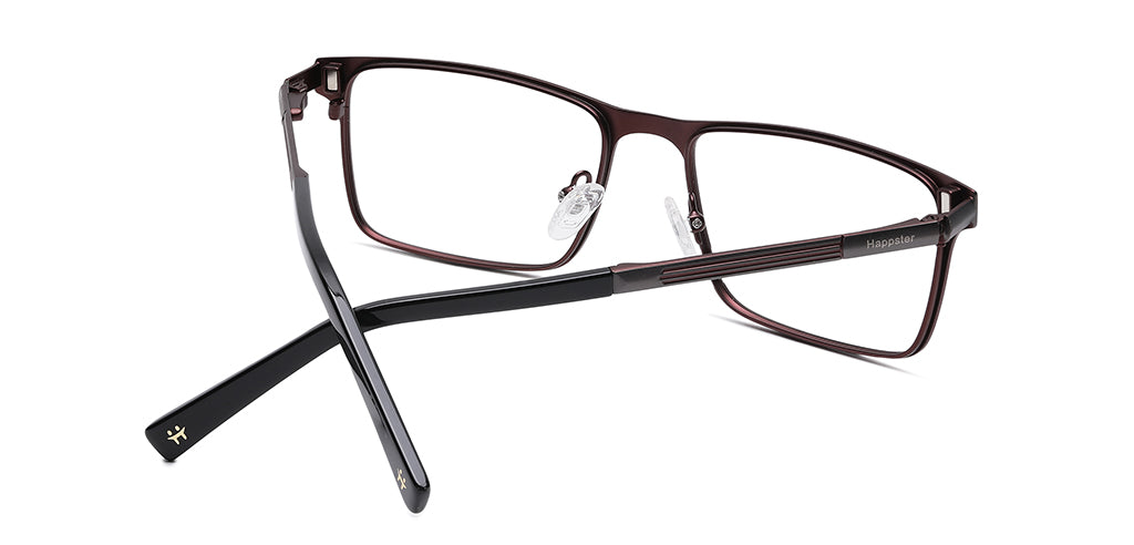 Happster Clipon Unisex Eyeglasses Full Frame Rectangle Large 53 TR90 SM XJ5108