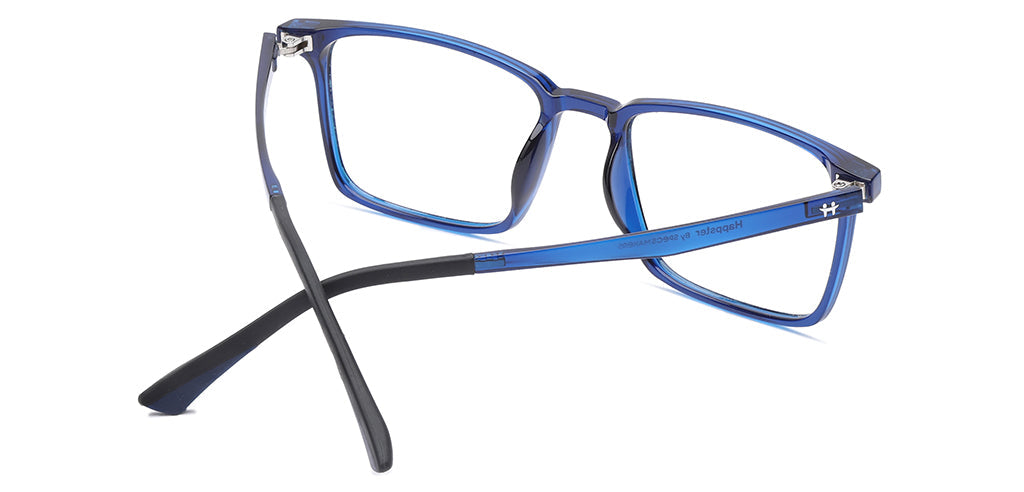 Happster Clipon Unisex Eyeglasses Full Frame Clipon Square Large 52 Ultem SM SE6502