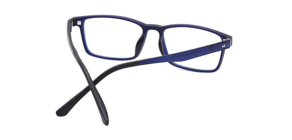 Happster Clipon Unisex Eyeglasses Full Frame Rectangle Large 53 TR90 SM SE2253 (5 in 1)