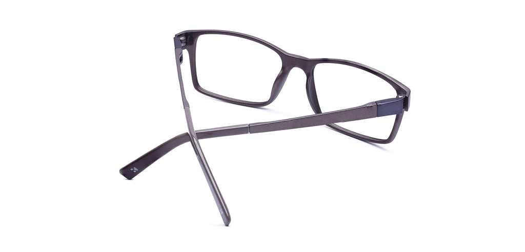 Happster Clipon Unisex Eyeglasses Full Frame Rectangle Medium 52 Ultem SM WX6509