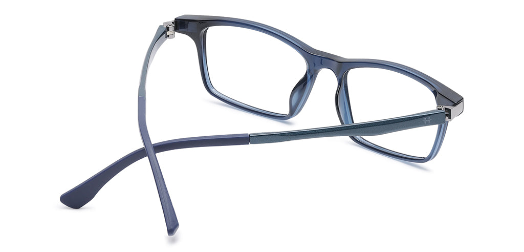 Happster Clipon Unisex Eyeglasses Full Frame Rectangle Medium 50 Ultem SM WX6507