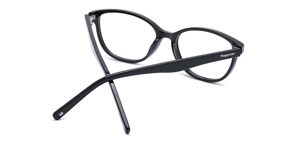 Happster Clipon Women Eyeglasses Full Frame Cateye Medium 50 Acetate SM SW2327