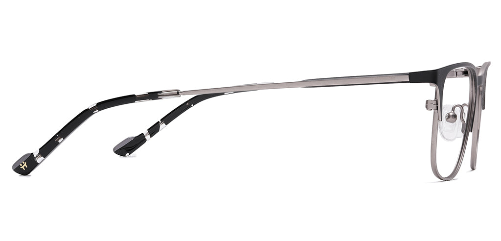Happster Clipon Unisex Eyeglasses Full_Frame Square Medium 50 Metal SM XJ5102