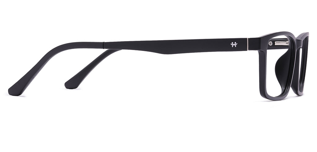 Happster Clipon Unisex Eyeglasses Full Frame Rectangle Large 53 TR90 SM SE2253 (5 in 1)