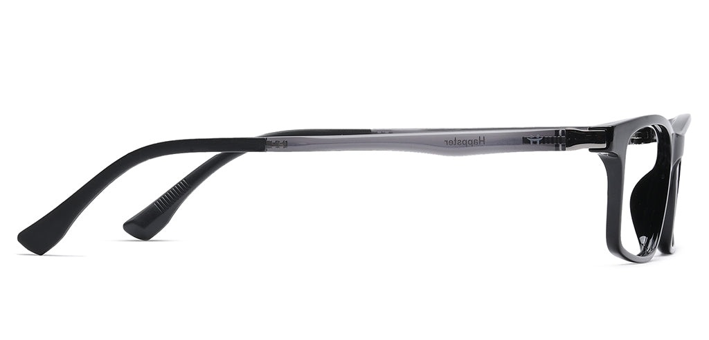Happster Clipon Unisex Eyeglasses Full Frame Rectangle Medium 50 Ultem SM WX6507