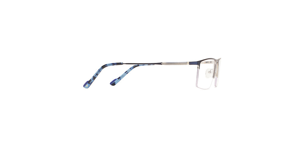 Happster Clipon Unisex Eyeglasses Half_Frame Square Large 53 Metal SM XJ5101