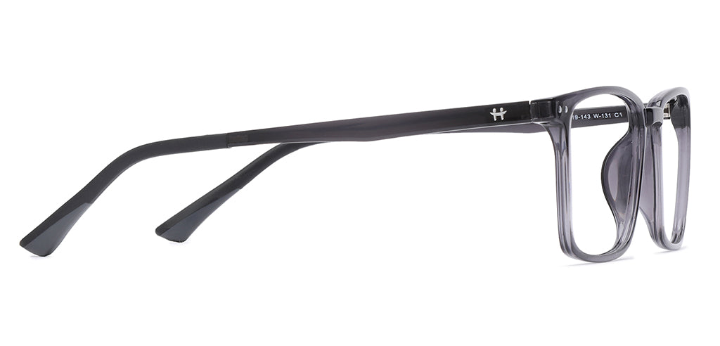 Happster Clipon Unisex Eyeglasses Full Frame Clipon Square Large 52 Ultem SM SE6502