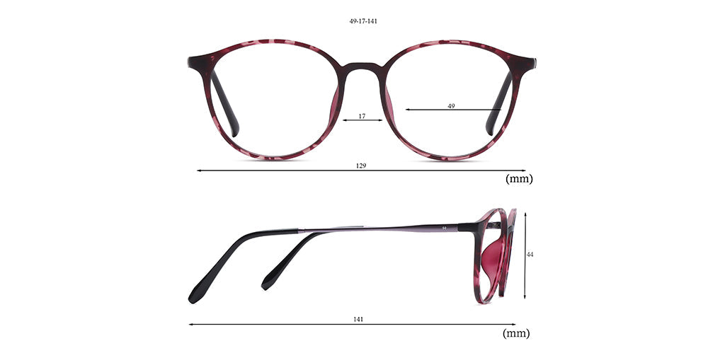 Happster Clipon Unisex Eyeglasses Full_Frame Round Small 49 Ultem SM AMQTJ207