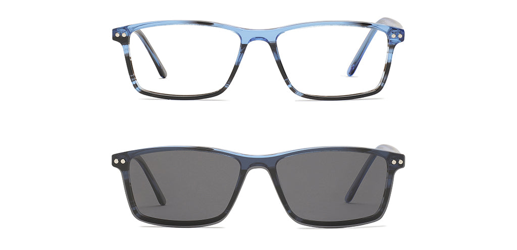 Happster Clipon Unisex Eyeglasses Full Frame Rectangle Medium 51 Acetate SM ANI2320