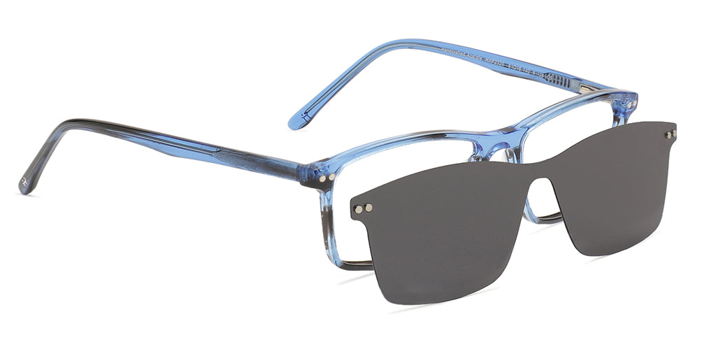 Happster Clipon Unisex Eyeglasses Full Frame Rectangle Medium 51 Acetate SM ANI2320