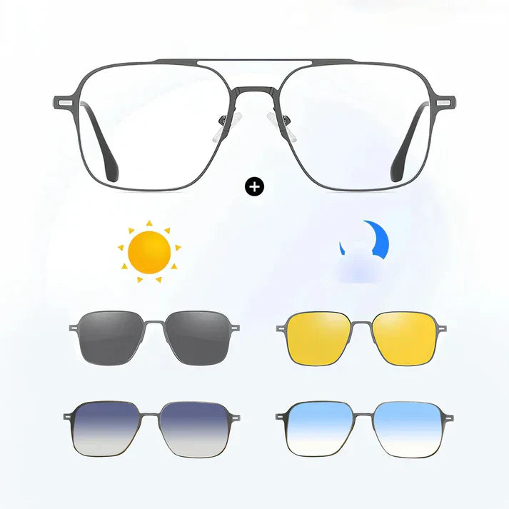 6 in 1 Magnetic Polarized Sunglasses